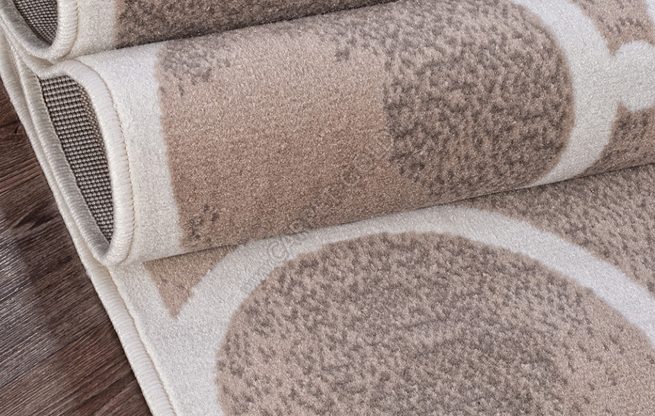 Ковер D713 - BEIGE-CREAM 2 - Прямоугольник - коллекция SIERRA рисунок круги