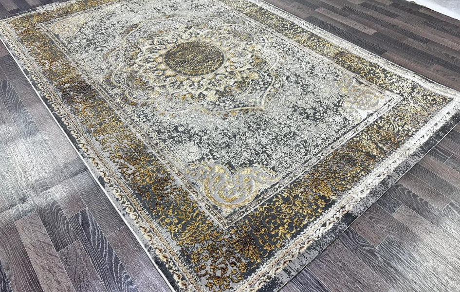 Ковер турецкий LisaA3503A_IVORY MUSTARD прямоугольный
