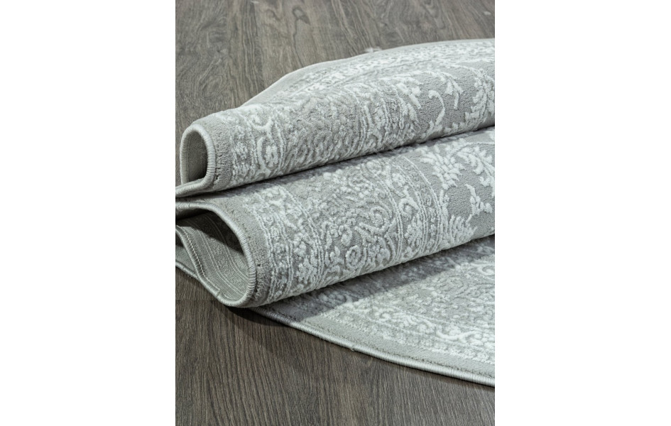 Ковер E365AP - GREY / WHITE - Овал - коллекция SIROCCO