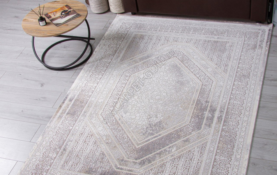 Ковер 00524 - GREY / CREAM - Прямоугольник - коллекция DUBAI