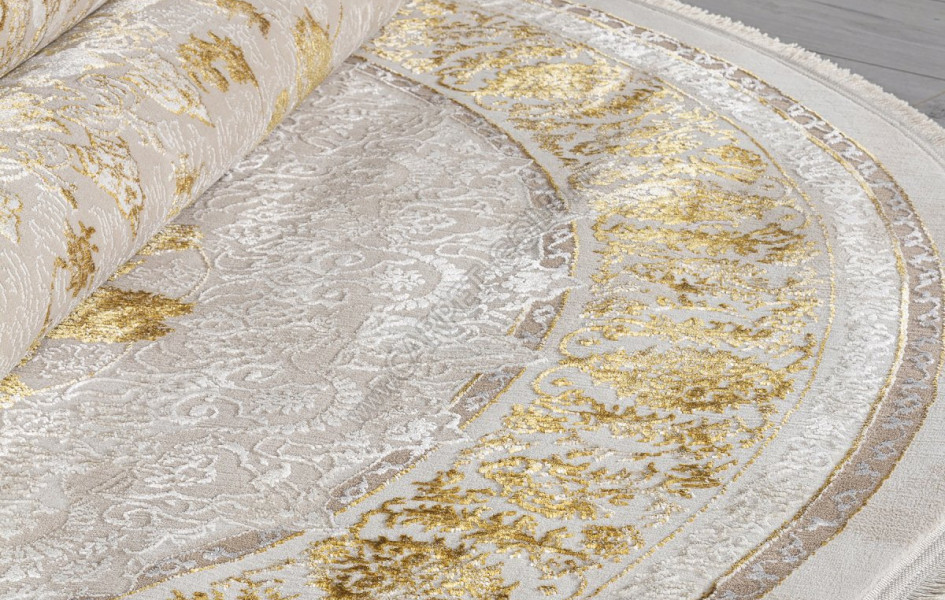 Ковер A123B - CREAM / GOLD FDY - Овал - коллекция ZARINA
